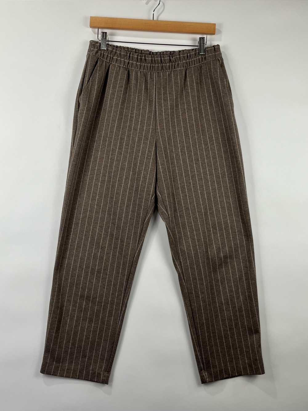 A New Day Elastic Waist Wide Leg Pull On Pants Pockets Office Work M